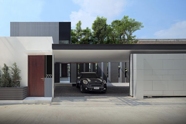 The YAK01 House in Bangkok: L Shaped Modern Family House… (4)